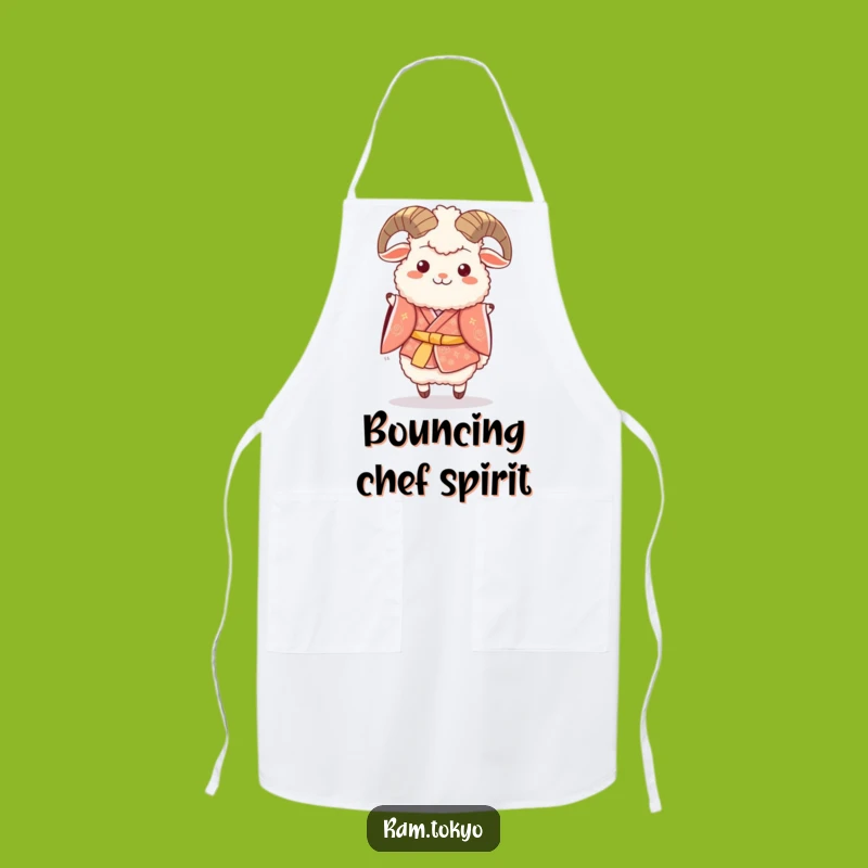 Funny Ram Festive Kimono Apron - Festive Cooking with Humor Gift