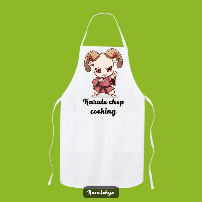Funny Martial Arts Ram Kimono Apron: Cook with Confidence and Humor