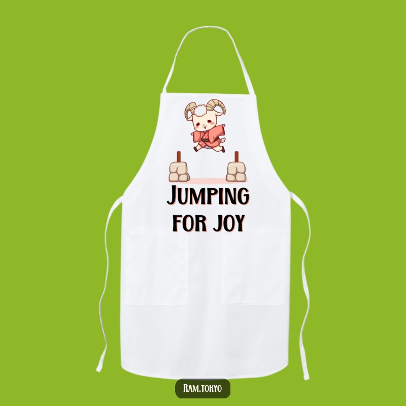 Funny Leaping Ram Kimono Apron: Cook with Playful Spirit and Humor