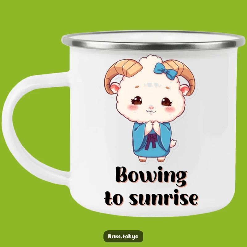 Funny Ram Kimono Camping Mug: Cute Fluffy Animal Character Cup