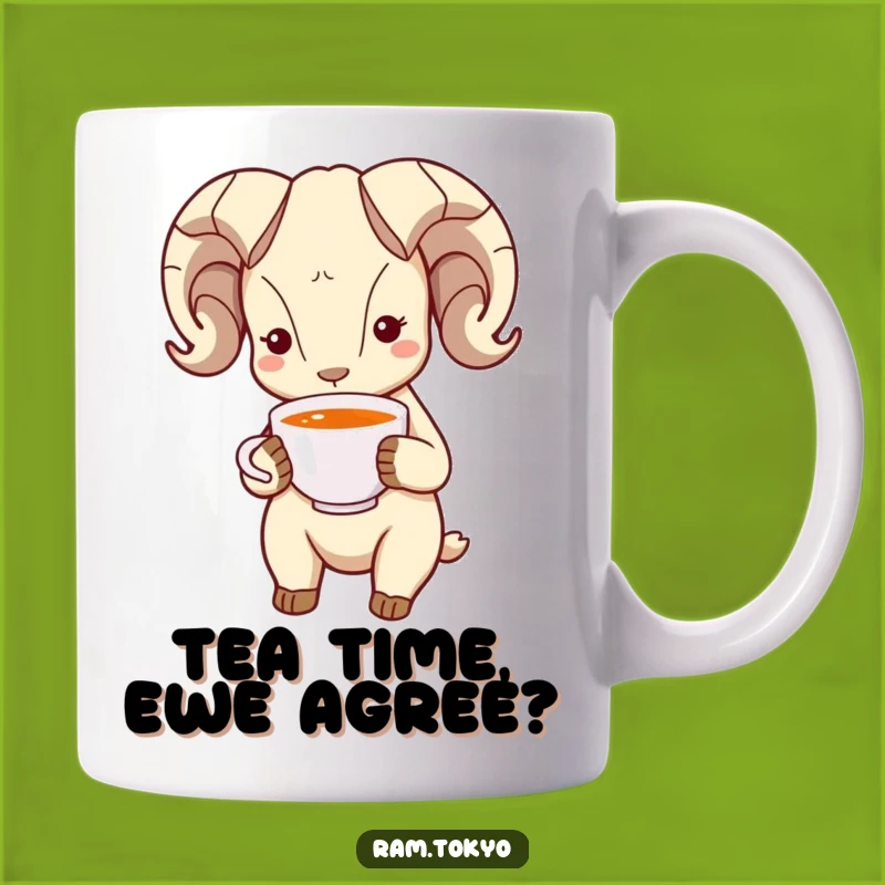 Funny Bowing Ram Tea Mug: Polite Ram Offers a Warm Cup - Perfect Funny Gift!