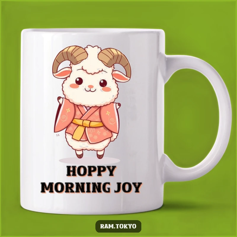 Funny Ram Festive Kimono Hop Mug - Joyful and Cheerful Gift