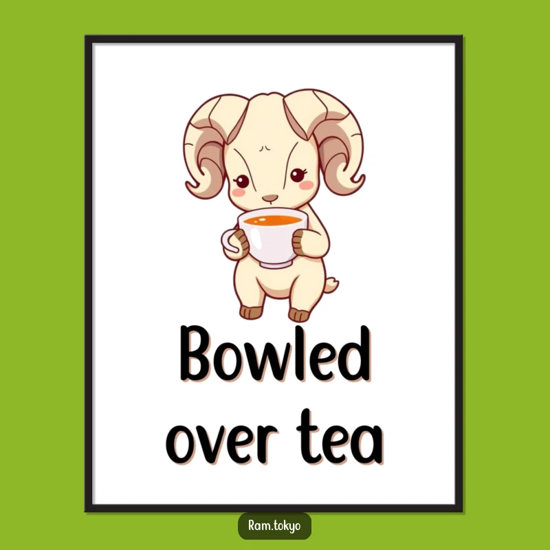 Funny Bowing Ram Digital Art: Bring Politeness and Calm to Your Walls Instantly!