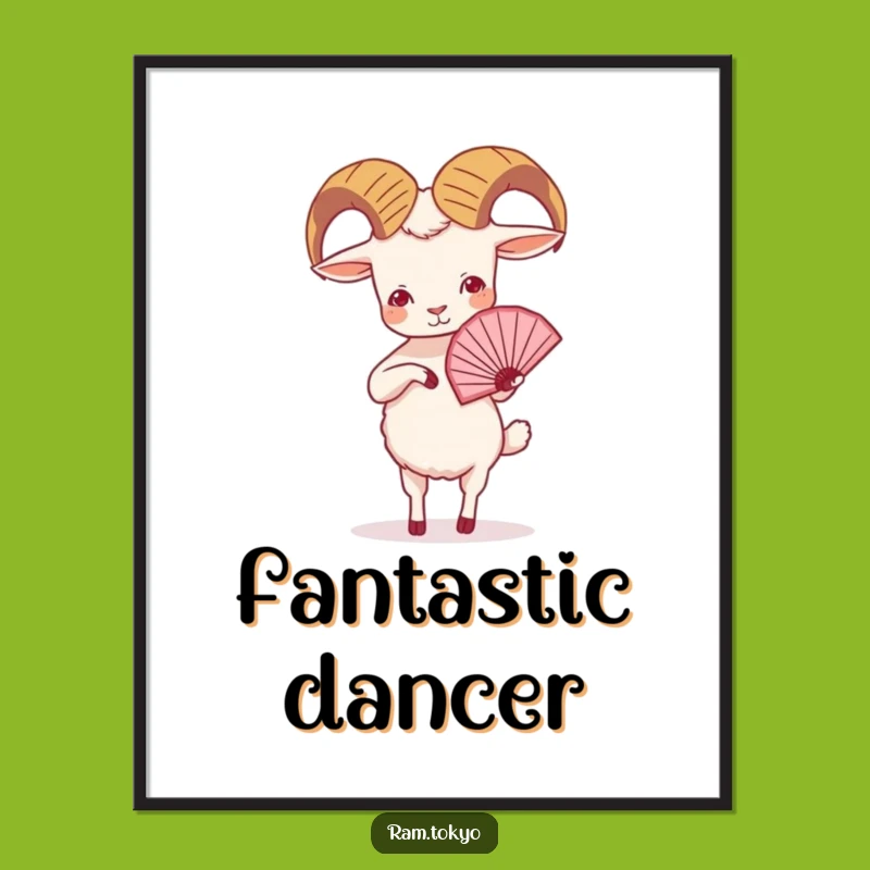 Funny Ram Fan Dance Digital Art: Bring Tiny Dancer Elegance to Your Walls Instantly!