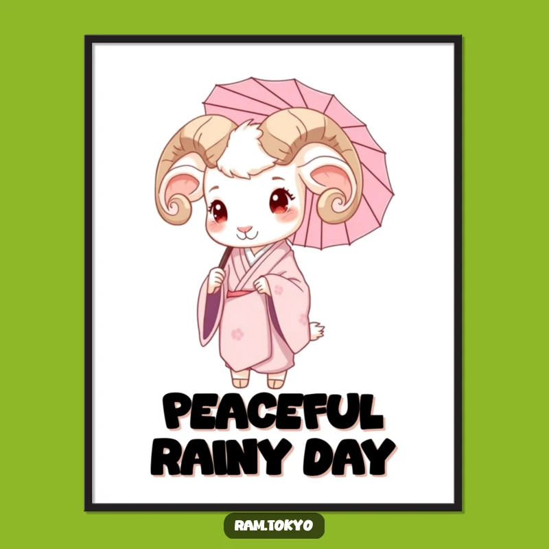 Funny Ram Serene Kimono Digital Art - Instant Calm Elegant Decor
