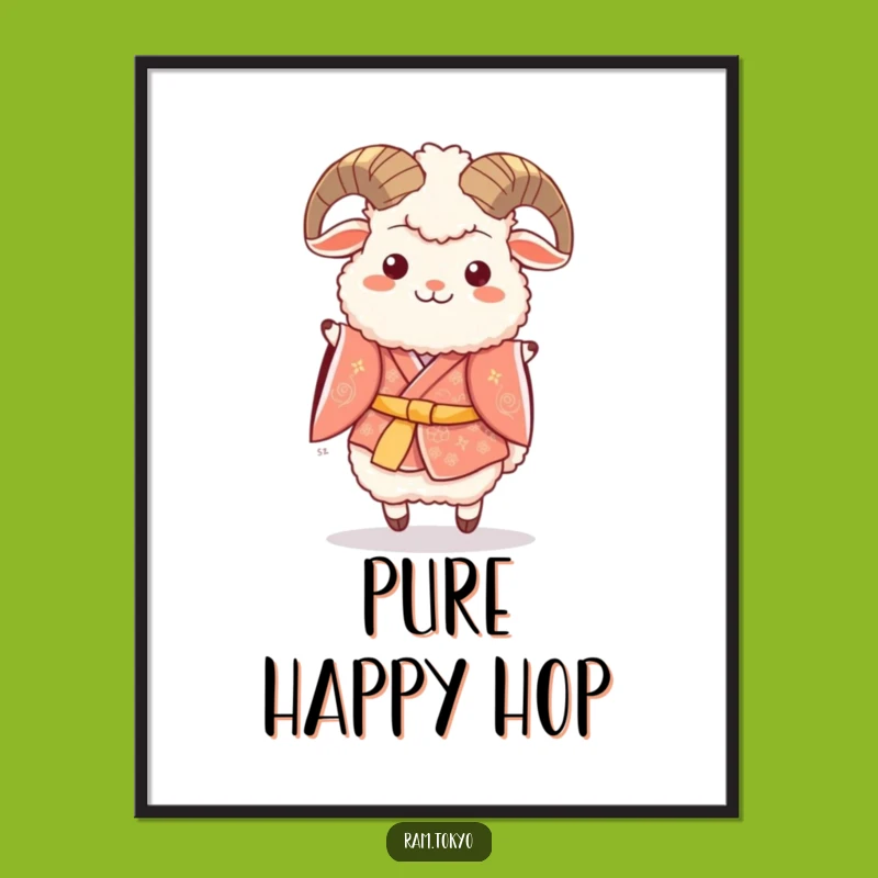 Funny Ram Festive Kimono Digital Art - Instant Joyful Decor Gift