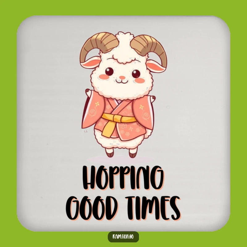 Funny Ram Festive Kimono Coaster - Protect Surfaces with Joy