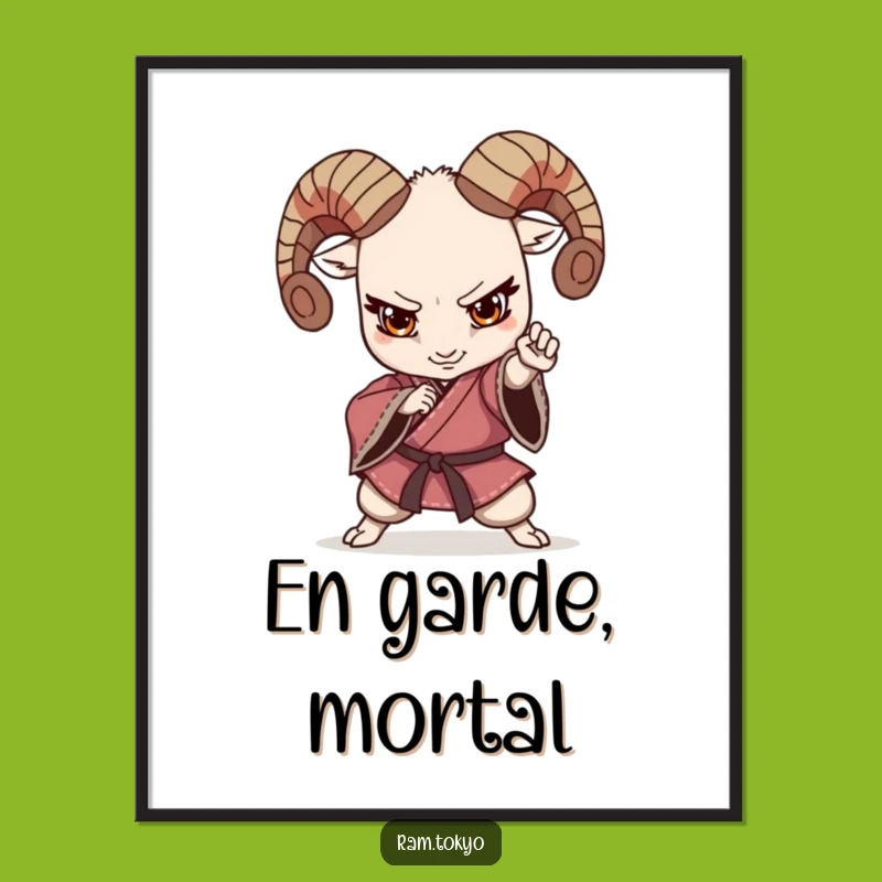 Funny Martial Arts Ram Kimono Poster: Hilarious Wall Art for a Laugh
