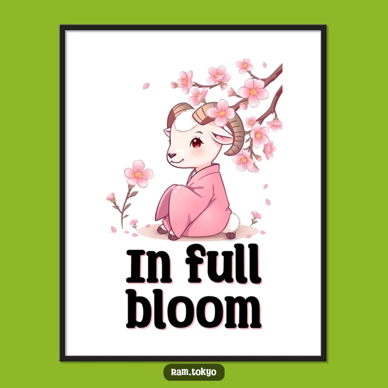 Funny Serene Ram Kimono Poster: Elegant Art for a Peaceful Space