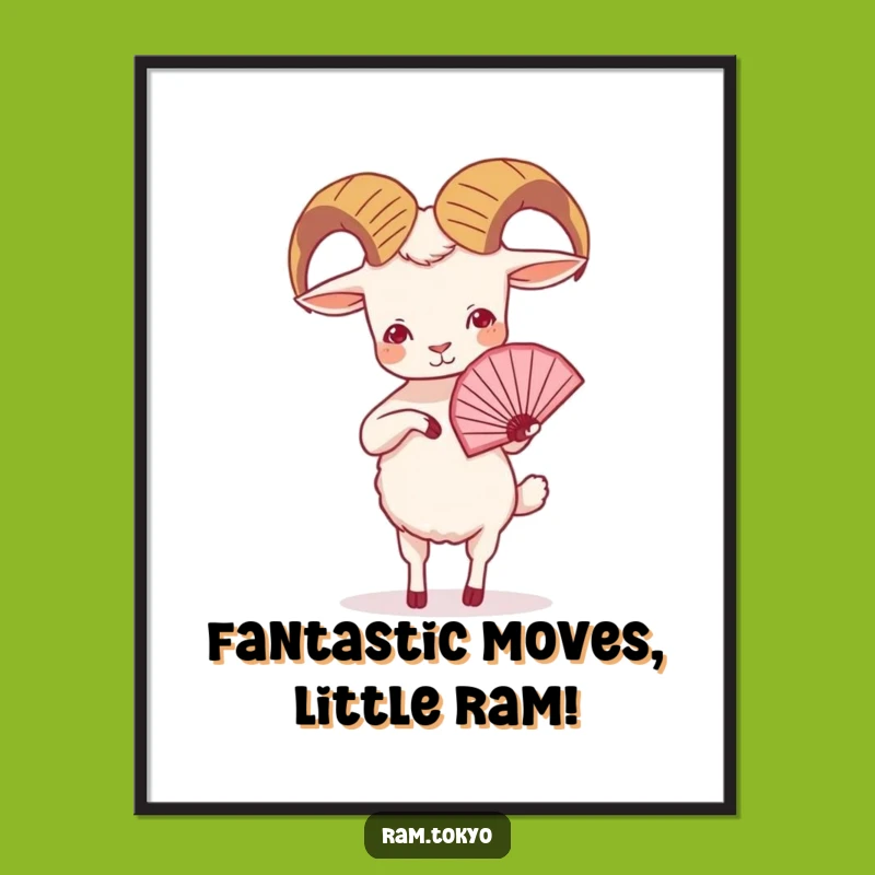 Funny Free Printable Wall Art: Ram's Fan Dance, Whimsical Downloadable Decor