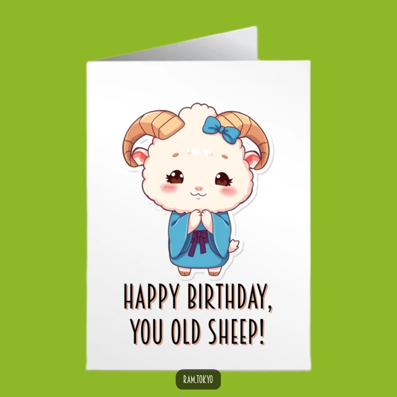 Free Printable Birthday Card: Graceful Ram Wishes Happy Birthday!