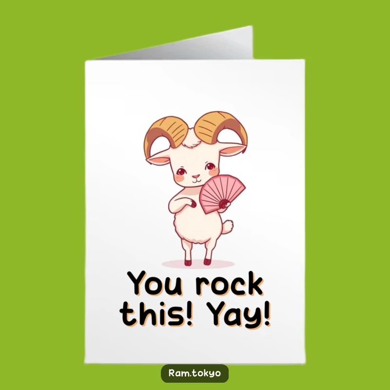 Free Printable Congrats Card: Ram's Fan Dance For A Joyful Downloadable Celebration