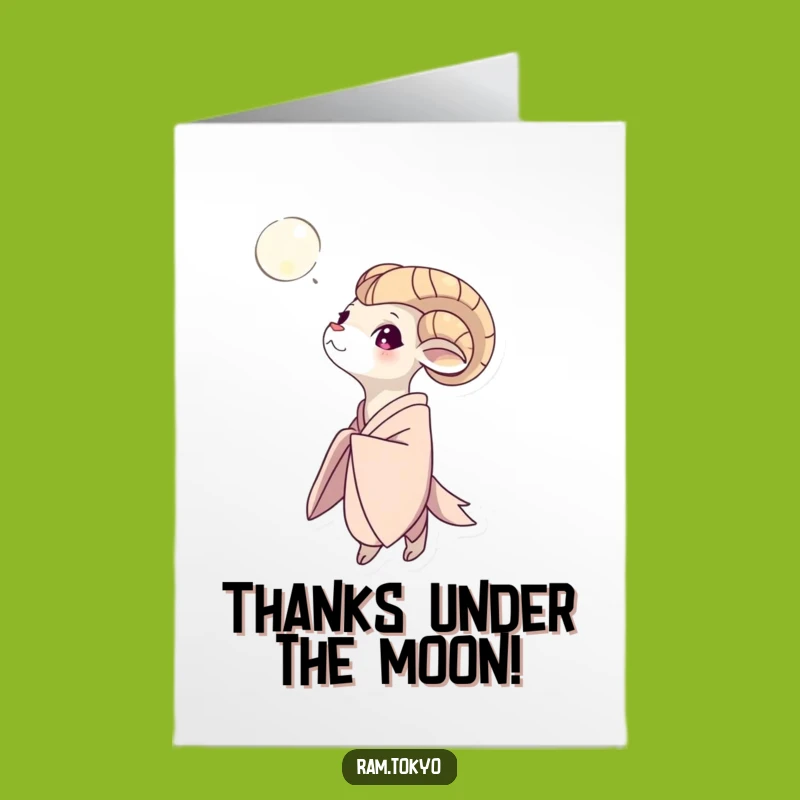 Free Printable Thank You Card: Moonlit Ram For A Grateful Downloadable Thanks