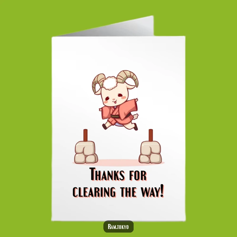 Free Printable Thanks Ram Card: Funny Kimono Jumper Thank You Downloadable Greeting
