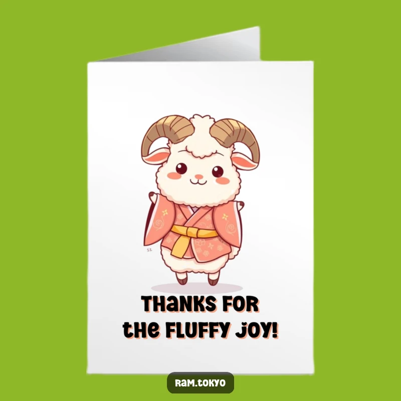 Free Printable Thank You Card: Happy Ram Hop Kimono - Downloadable Gratitude!