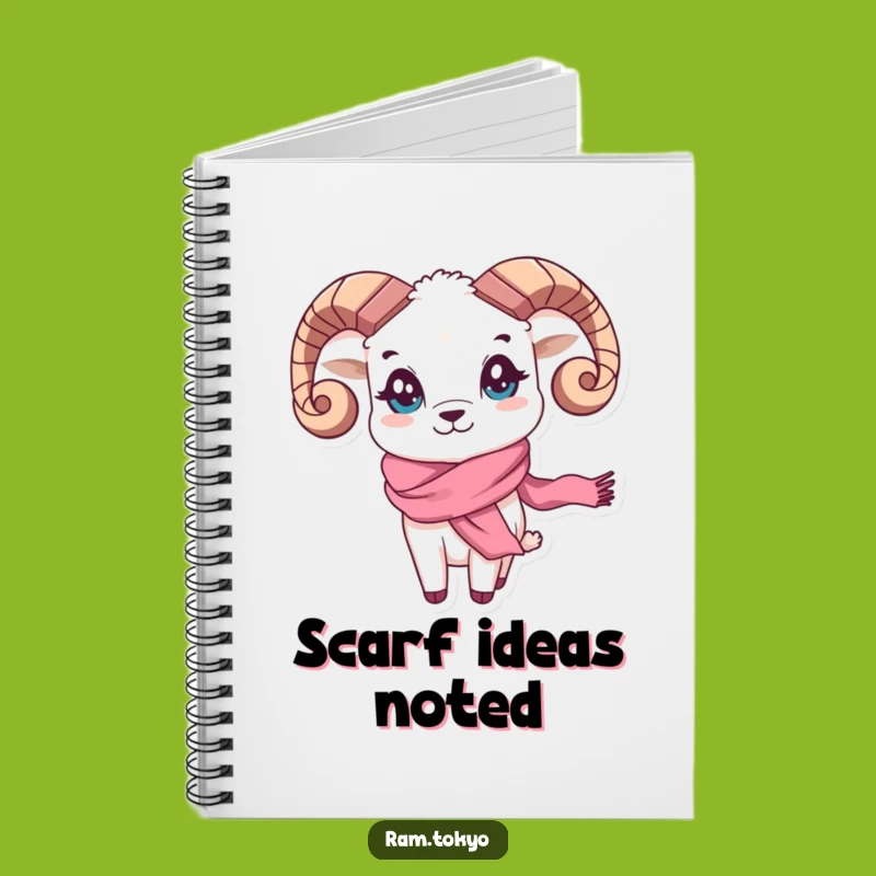 Funny Waving Scarf Ram Notebook: Jot Down Ideas with Playful Elegance!