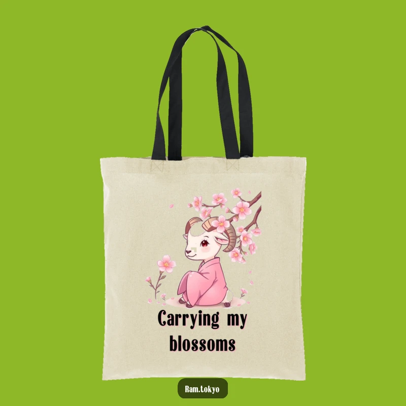 Funny Silk Kimono Ram Tote Bag: Carry Serenity and Humor